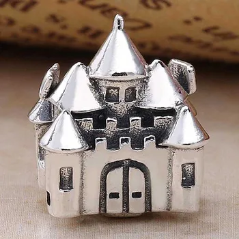 Original de Epocă până la adânci bătrâneți Castelul Margele se Potrivesc Argint 925 Farmecul Șirag de mărgele Brățară Pandora Brățară DIY Bijuterii