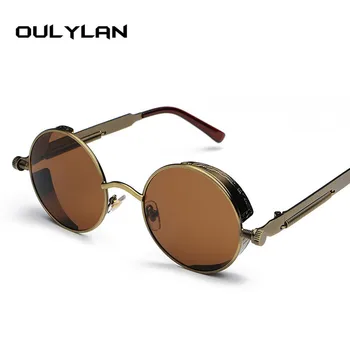 Oulylan Vintage Rotund Steampunk ochelari de Soare Barbati de Brand Designer de Ochelari de Soare Ochelari de Femei de Înaltă Calitate ochelari de soare UV400 Ochelari