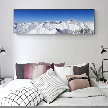 Panorama De Munți De Zăpadă Imagini De Perete Pentru Decor Acasă Orizontul De Munte Tablouri Canvas Pat Cameră Decor Postere Si Printuri