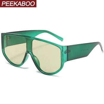Peekaboo-o singură bucată de lentile de ochelari de soare pentru femei big green 2021 iarna cadou de sex masculin ochelari de soare vintage cadou femei uv400 dropshipping