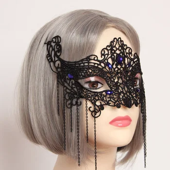 Petrecere de crăciun, Accesorii de Printesa Lolita Gotic Masca Regina Balului Recurs Fașă de Mătase Masca de Ochi cu Rășină de Foraj