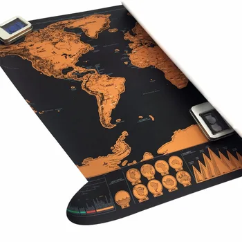 Picătură de transport maritim de înaltă calitate sctarch pe Deluxe Hartă Personalizată harta Lumii Mini de călătorie pentru decor acasă poster