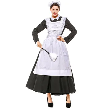 Plus Dimensiune Retro Servitoare Franceză Rochie Costum Adult Femei Servitoare Drăguț Chelneriță Cosplay Doamnelor Carnaval De Halloween Fancy Dress Uniform