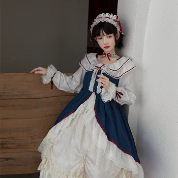 Printesa tea party dulce lolita rochie vintage din dantela talie mare victorian rochie kawaii fata de gothic lolita op loli cosplay fata