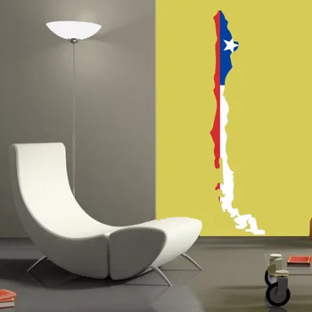 Steagul Harta de Chile de Perete de Vinil Autocolant Culori Personalizate de Design de Perete Decal PVC Tapet de Design de Moda