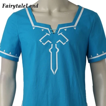 The Legend of Zelda gură de Sălbăticie Link-ul T shirt Fierbinte joc de Halloween cosplay Tricou personalizat unisex albastru T-shirt