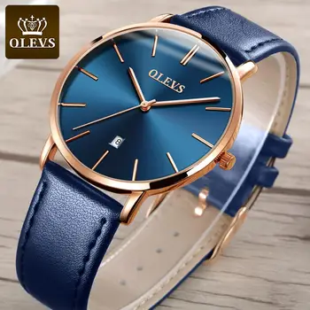 Ultra Subțire pentru Bărbați ceasuri quartz impermeabil ceas barbati din piele de lux watch mens ceasuri de top de brand de lux OLEVS de sex masculin 2020 moderne