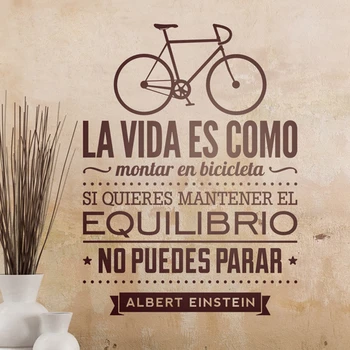 Viața Este Ca Mersul pe Bicicletă Citat Poster de Perete spaniolă Litere Bike Rider Autocolant de Perete pentru Biciclete de Sport Acasă Decorare AZ373