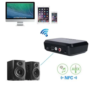 VIKEFON Receptor Bluetooth NFC/USB Disk Lectură Muzica Stereo Wireless Adaptor de 3,5 mm AUX/RCA Auto Difuzor Bluetooth Audio Receiver