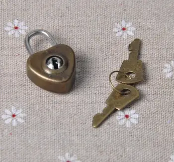 Vintage Forma de Inima Romantic Stil Antic Mini Archaize Lacăte Cheie de Blocare Cu cheie Cadou de Ziua Îndrăgostiților SN2318