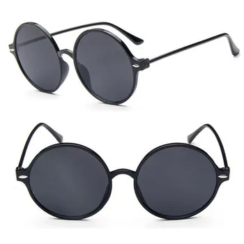 Vintage Suprafață, ochelari de Soare Rotund Negru Full Rim Retro Moda Barbati Femei Ochelari de Soare Rx capabil