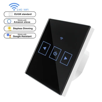 WIFI Smart Remote Touch Screen, Senzor Comutator cu LED Întrerupător de Perete de Sticla Touch Estompat Panoul de Control pentru UE / marea BRITANIE