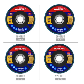 WORKPRO 20PC Clapa Discuri de Șlefuire Discuri Set Multi Grit Flap Disc Set Pentru Polizor unghiular