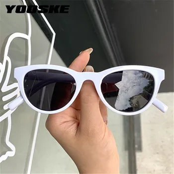 YOOSKE Epocă Ochi de Pisica ochelari de Soare pentru Femei Brand Designer de Ochelari de Soare Doamnelor Retro Mici Rama de Ochelari de soare Negri UV400 Ochelari