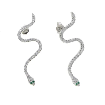 șarpe cercel micro pave alb verde cz înaltă calitate șerpuia stud fata de femei la modă de bijuterii