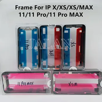 10buc cadru pentru iP 11 Pro Max/11Pro X XS MAX 5 cu lipici adeziv, Mijloc, Rama de sticlă de înlocuire cadru lcd reparații