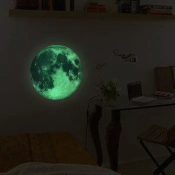 16 Luminos Moon 3D Autocolante de Perete Camera Copii Camera de zi Dormitor Decor Acasă Decalcomanii Stralucitoare În Întuneric Autocolante de Perete