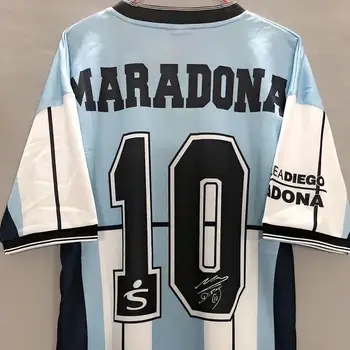 2001 Maradona Retro Omagiu Diego Armando 01 tricouri de fotbal Camiseta Partido Homenaje Diego clasic de Epocă, uniforme de fotbal