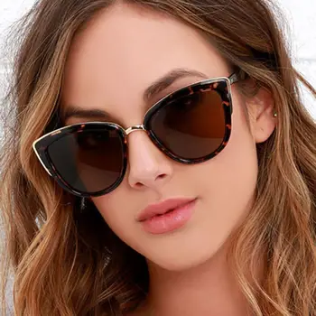 2020 Nou Clasic de ochelari de Soare pentru Femei Brand Designer de Ochi de Pisica Soare de Sticlă de Epocă leopard de imprimare negru rama de Ochelari