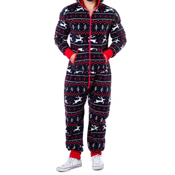 2020 Toamna Iarna Barbati Caldă De Crăciun Elan Om De Zăpadă Print Cu Maneci Lungi Pijama Salopeta De Agrement Pijamale De Bumbac Moale Haine De Acasă
