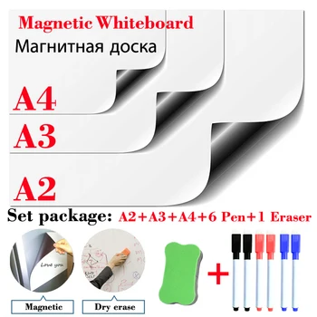 3 Buc Tablă Magnetică Uscată Șterge Bord Alb Moale Bucătărie Acasă Magnet Pad Frigider Copii Planșă A2+A3+A4 Set Pachet