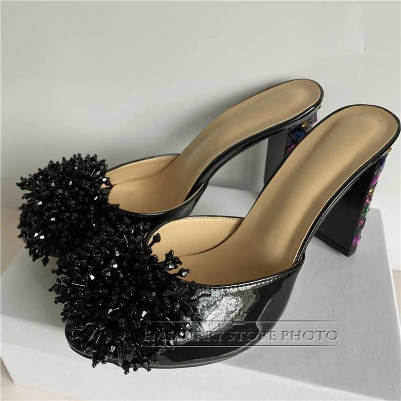 Perforate reflect panic Ștrasuri Din Mărgele De Cristal Flori De Pantofi Cu Toc Femeie Colorate  Stras Toc Indesata Deget De La Picior Deschis Uza Pantofi 2021 Sandale De  Moda Femei | Pantofi pentru femei /