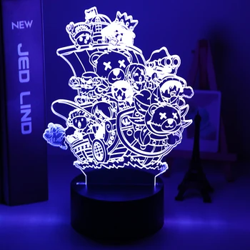 Acril 3d Lampa de Noapte Anime ONE PIECE pentru Acasă Decorative Veioza Rgb Colorate Senzor Tactil Led Lumina de Noapte O Piesa Cadou