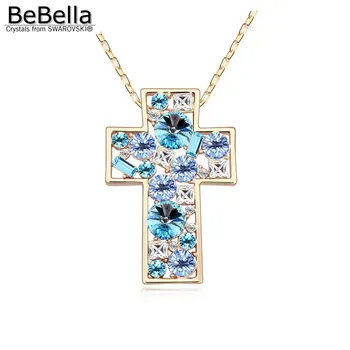 BeBella mare cruce colier pandantiv de cristal colier lung pentru femei realizate cu Cristale Swarovski din moda bijuterii cadou