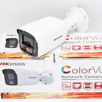Camera IP Hikvision 8MP ColorVu DS-2CD2087G2-LU CCTV Plin de Culoare POE H. 265+ IP67 Built-in Micropone Mini de Supraveghere Bullet
