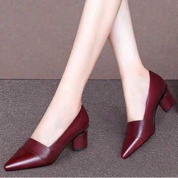 Cresfimix Zapatos De Mujer De Moda Pentru Femei Dulce Gri Toc Pătrat Pompe Doamna Confort Casual Papion Pantofi Cu Toc Sapatos B6511