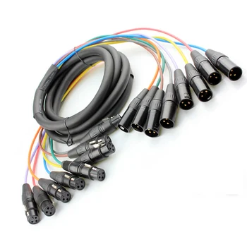 De înaltă calitate 8 Canal 3 Pin XLR Șarpe Cablu de sex Masculin la Feminin Extensie Cablu Audio M/F