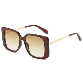 DECI&EI de Moda Supradimensionate Pătrat Gradient de ochelari de Soare pentru Femei Vintage Colorate Lentile de Ochelari de Oameni în aer liber Ochelari de Soare Oculos De Sol UV400