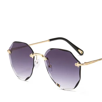 Fără ramă de ochelari de Soare pentru Femei de Moda Noua Personalitate Fara rama Neregulate Tunderea UV400 de Călătorie în aer liber pentru Femei Ochelari de Soare