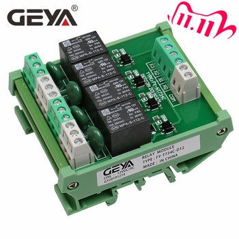 GEYA 4 Canale Releu Modulul 1 SPDT DIN Rail Mount 12V 24V DC/AC Interface Relay Modul de 220V 230V