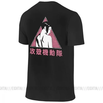 Ghost In The Shell Pink T-Shirt Pentru Bărbați Anime Batou Gits Fata Spate Două Părți Unic Din Bumbac Tricouri Tricou Maneca Scurta Grafic