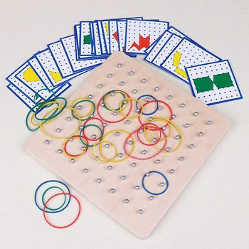 Jucărie pentru copii Montessori Creatie Grafica Cauciuc Tie Plăci de Unghii cu Carduri Educația Preșcolară Copiii Brinquedos Juguete