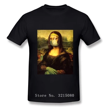 Mona Lisa Masca Parodie Estetice Tricouri Vintage MICHELANGELO Art Funny T-Shirt pentru Bărbați 2020 Populare Tricou Bumbac 100