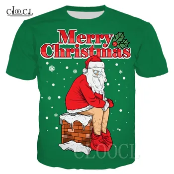 Moș Crăciun tricou 3D Imprimate moș Crăciun Camasi Casual Moda Barbati Femei Xmas Plus Dimensiune Tricou Cadouri de Craciun Tee Topuri