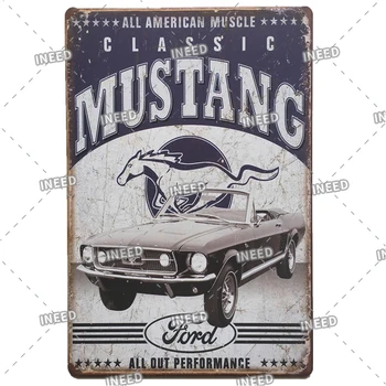 Muscle Car Vintage din Metal Staniu semne de Garaj Casa Motel Perete Plăci Decorative Retro de Metal Ruginite Placa de Artă Creativă, Poster de perete