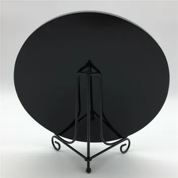 Naturale obsidian negru placa de fengshui gros oglindă cerc disc reiki de vindecare piatra de cristal cu acces liber la raft