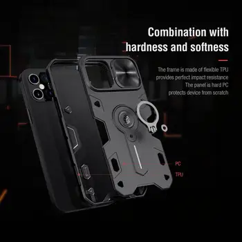 NILLKIN pentru iPhone 12 Pro Max Caz Acoperire rezistent la Șocuri Caz Slide Camera protecție acoperă cu kickstand telefon acoperi caz