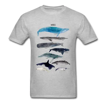 Ocean Balene Imprimat cu Maneci Scurte Tee-Shirt Vara Toamna O-Guler din Bumbac Barbati tricouri Supradimensionate Funky T-Shirt en-Gros