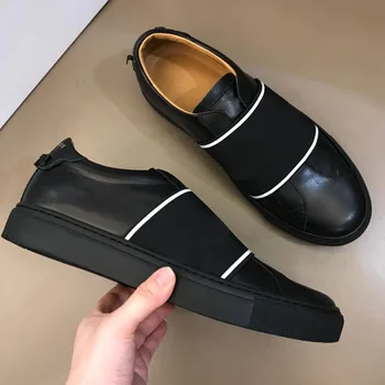 Plus Dimensiune 42 43 44 45 Moda Alb-Negru Barbati Pantofi Casual din Piele de Înaltă calitate Pereche de Adidași Alb Zapatos Deportivos