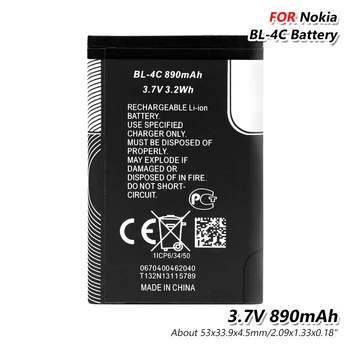 Reîncărcabilă 3.7 V Volt BL-4C 890mAh BL 4C BL4C Li-ion Baterie cu Litiu Pentru Nokia 6300 6301 6102i 6170 6260 1202 1265 1325 1506