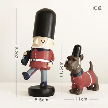 Soldat Britanic De Păpuși Spargatorul De Nuci Câine Drăguț Set Ornament Creative Living, Cabinet De Vin Decor Figurine Ambarcațiuni Cadou De Nunta