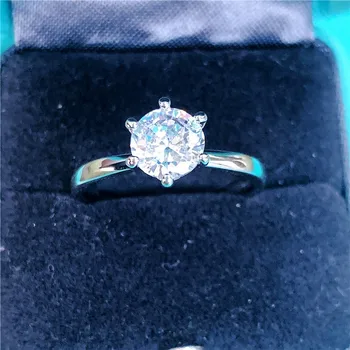 Solitaire inel de Promisiune Reală argint 925 genial AAAAA cz de Logodna Nunta Trupa Inele pentru femei Petrecerea de nunta Bijuterii