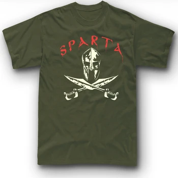 Sparta T-Shirt Spartan Casca Grecia Griechenland Războinic Tricou Barbati Maneca Scurta Top Tee