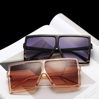 Supradimensionate de Sus Plat ochelari de Soare pentru Femei Brand de Lux de Design Mare Cadru Pătrat Ochelari de Soare 2020 Nouă Epocă Gradient Nuante UV400