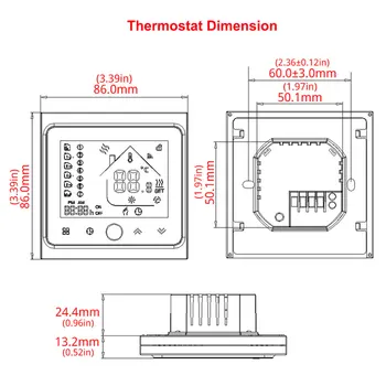 Tuya 95~250V WiFi Inteligent Termostat regulator de Temperatură pentru Apă electric termice de acționare a supapei de șef de Lucrări Cu Alexa Google