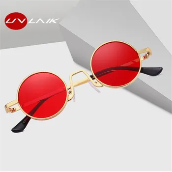UVLAIK Retro Mici, Rotunde ochelari de Soare Femei Vintage Marca Nuante Metalice de Ochelari de Soare pentru Bărbați de Înaltă Calitate Ochelari de